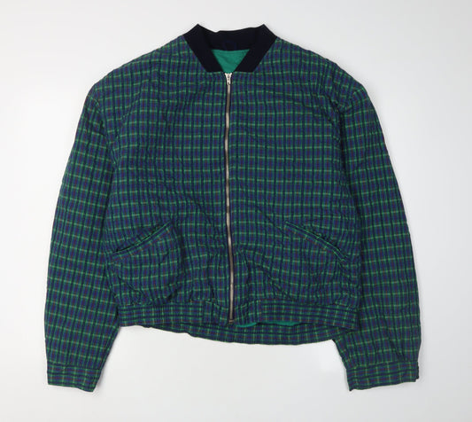 Lee Cooper Men's Multicoloured Checked Bomber Jacket - Size 42