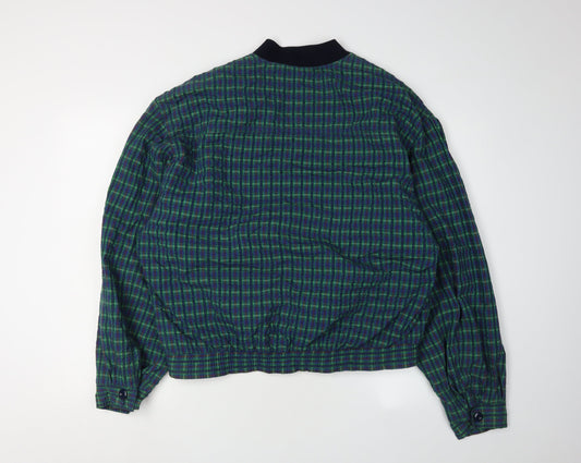 Lee Cooper Men's Multicoloured Checked Bomber Jacket - Size 42