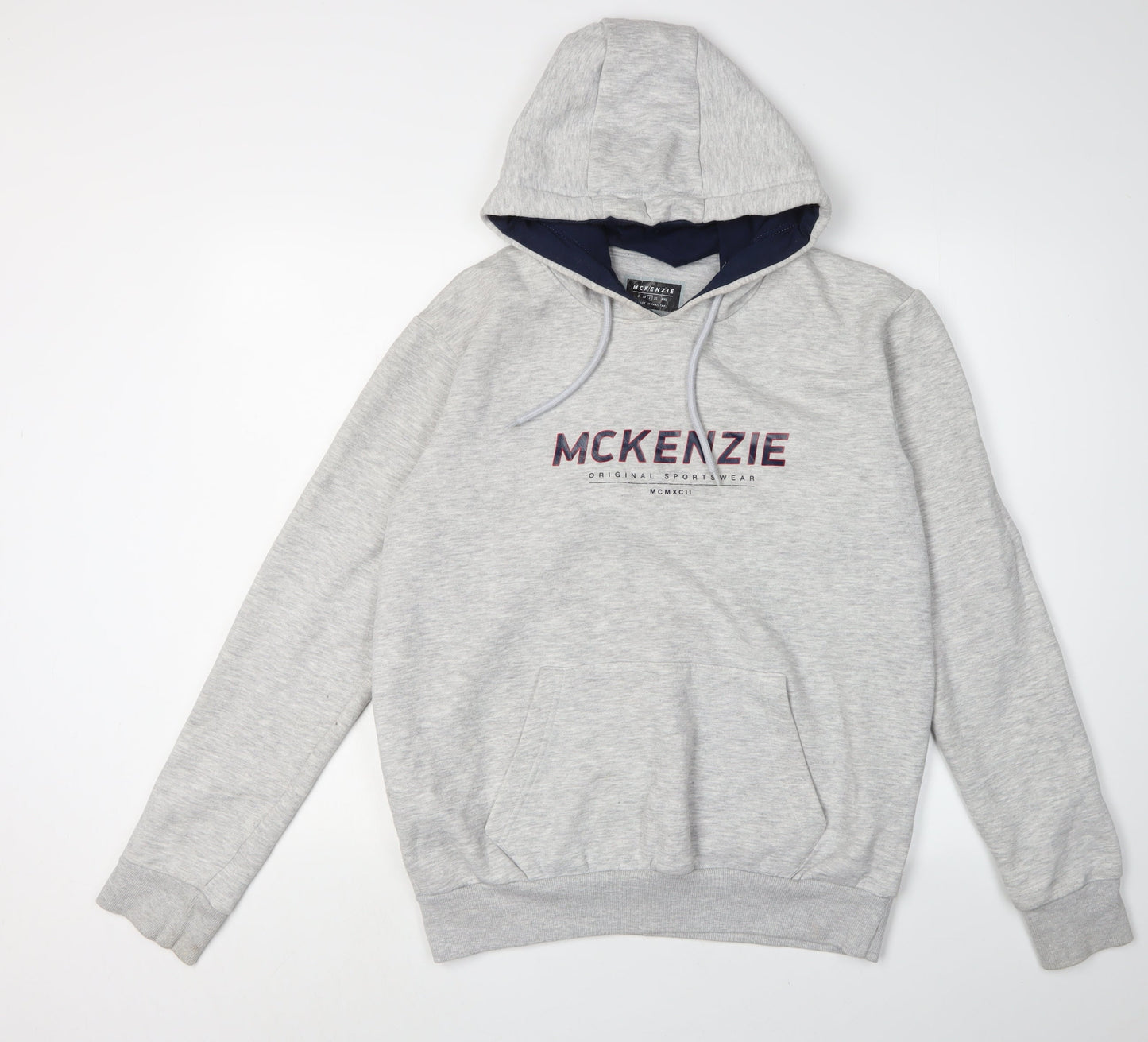 McKenzie Men's Grey Pullover Hoodie Size L Logo