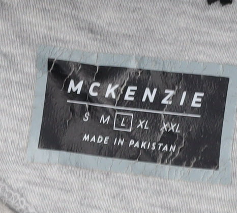 McKenzie Men's Grey Pullover Hoodie Size L Logo