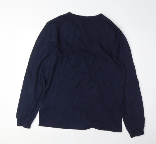 Hollister Men’s Blue Long Sleeve T-Shirt - Small