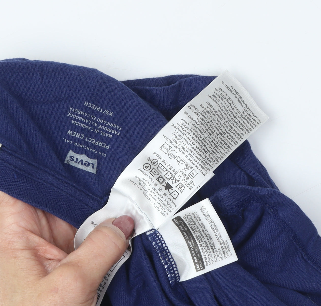 Levi's Unisex Blue Cotton Crew Neck T-Shirt XS