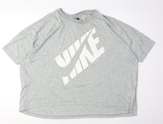Nike Unisex Grey M Jersey T-Shirt, Regular Fit