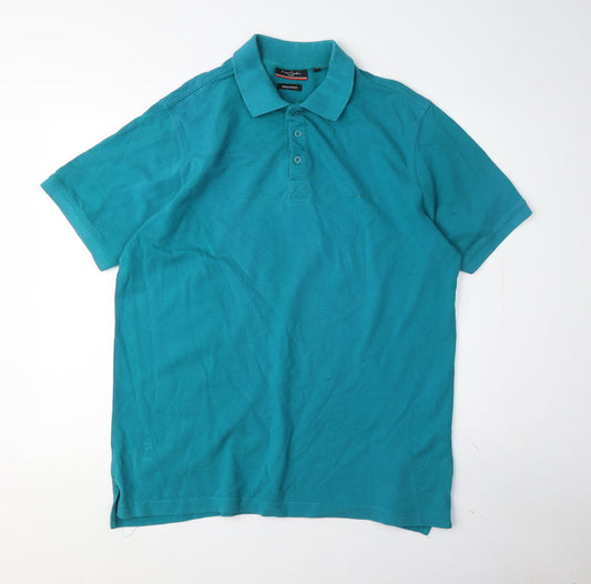 Pierre Cardin Men's Blue Regular Fit Cotton Polo Shirt 2XL