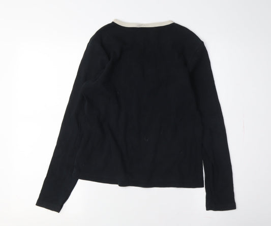 Polo Jeans Black Long Sleeve T-Shirt, M, Unisex