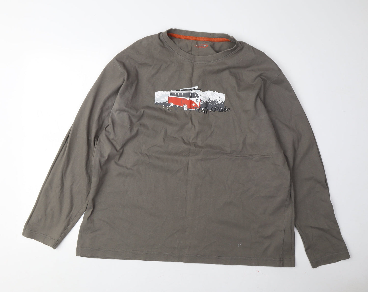 Mountain Life Green Long Sleeve Graphic Men's T-Shirt Size L