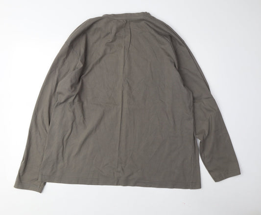 Mountain Life Green Long Sleeve Graphic Men's T-Shirt Size L