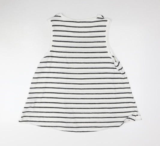 GAP Women's Striped Tank Top Black/White Size L