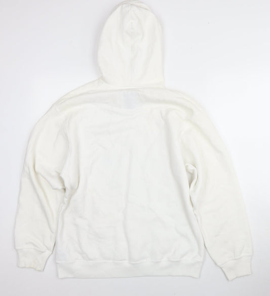 Hollister Unisex White Graphic Hoodie XS