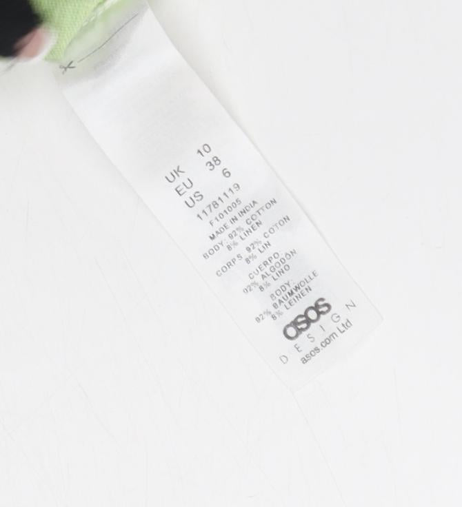 Close-up detail of ASOS Women's Multicoloured Slip Dress, size 10