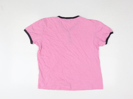 Womens UK Size L Twisted Soul Pink 100% Cotton T-Shirt