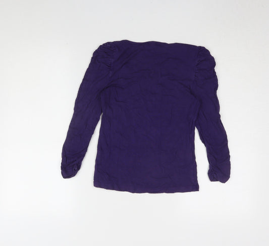 Womens UK Size 6 NISSA Purple Viscose Blend T-Shirt