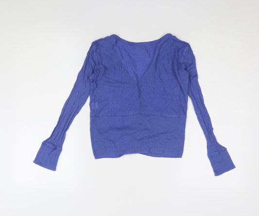 GAP Women's Blue XS Button-Up V-Neck Top