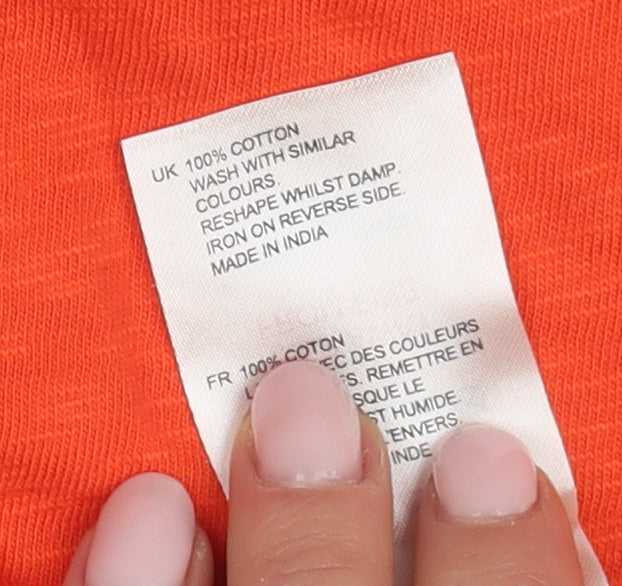 Womens UK Size 6 White Stuff Orange 100% Cotton T-Shirt