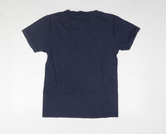 Ellesse Men's Blue S Logo Crew Neck Cotton T-Shirt