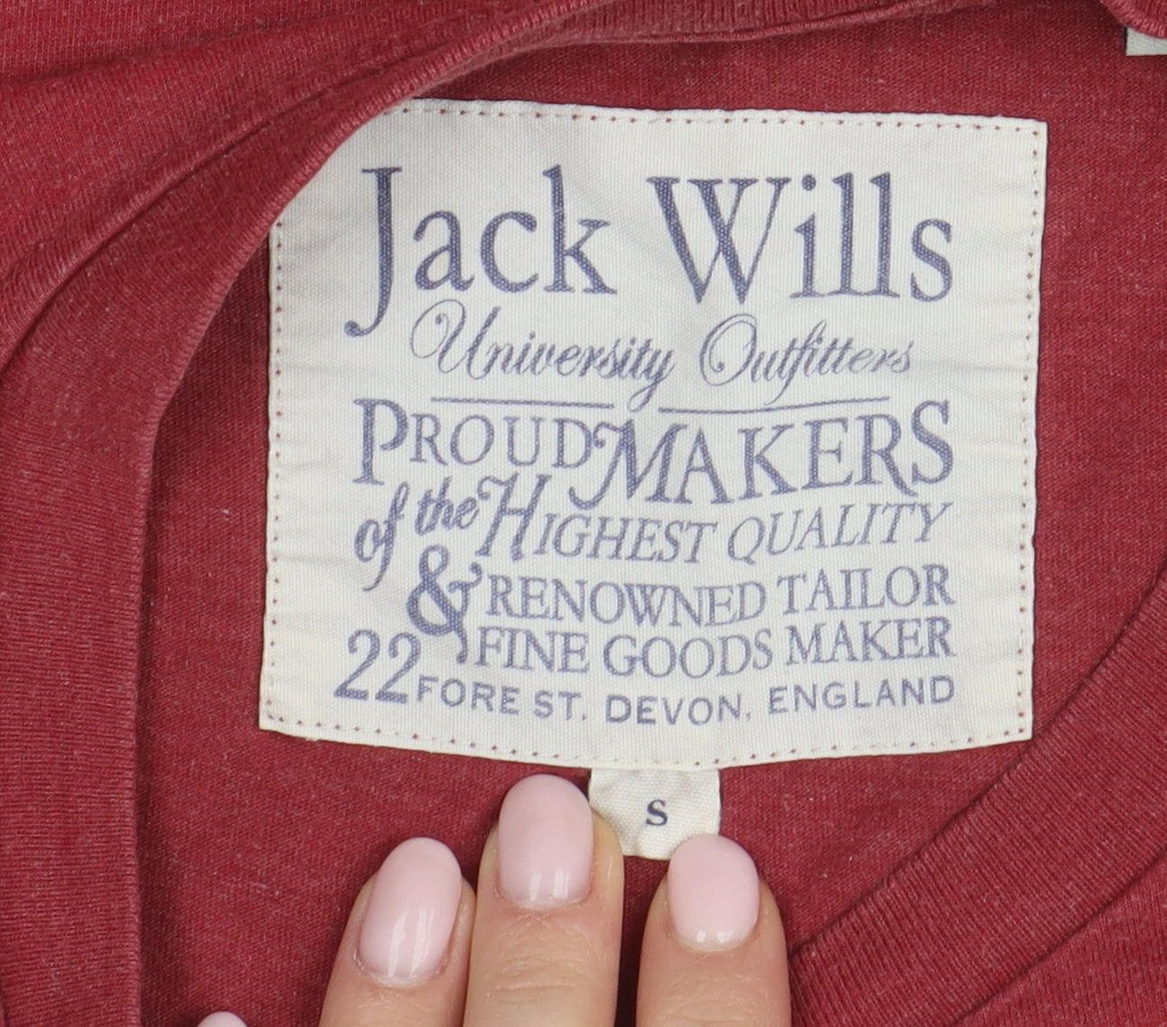 Jack Wills Men's Red Graphic Print T-Shirt S