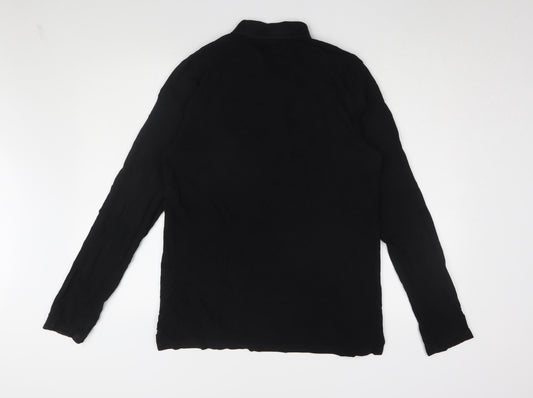 Hugo Boss Black Collared Long Sleeve T-Shirt, Men's Large