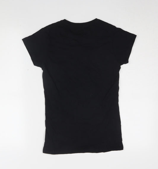Womens UK Size S UFC Black 100% Cotton T-Shirt