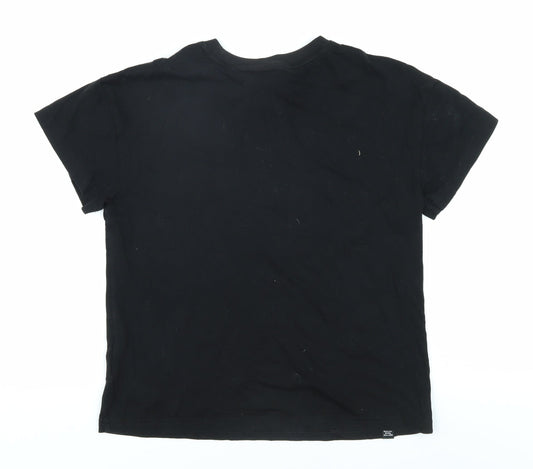 Puma Boys Black T-Shirt, Crew Neck, Logo, Size 13-14 Years