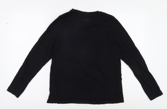 Womens UK Size 14 Threadbare Black Cotton T-Shirt