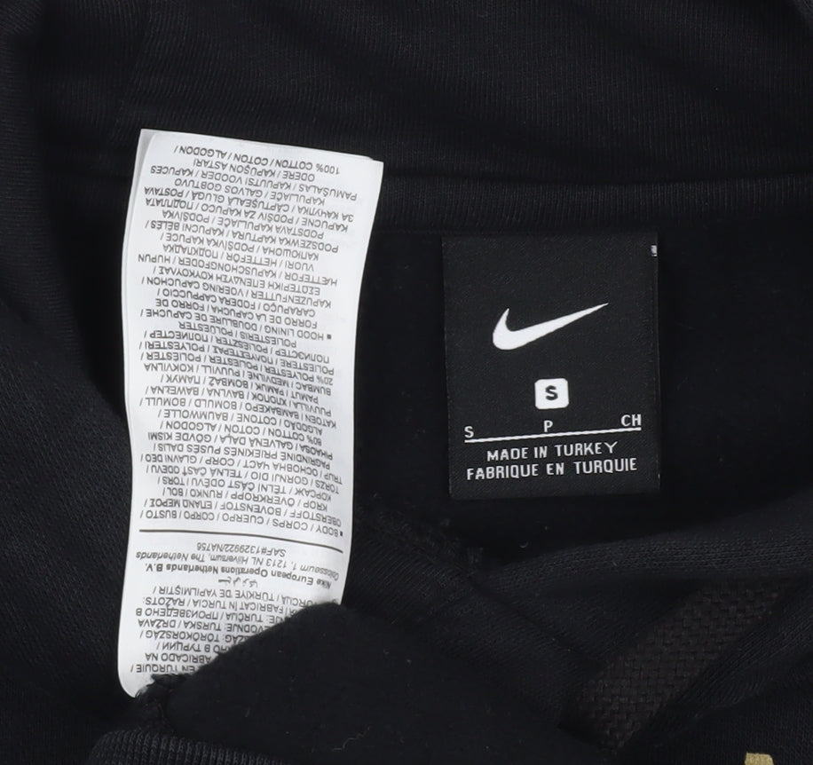 Nike Men's Black Pullover Hoodie, Size S, Lightweight Jersey