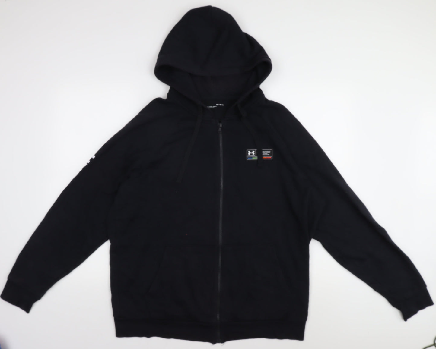 Under Armour Black L Hoodie Full Zip Logo Unisex Adults Sports