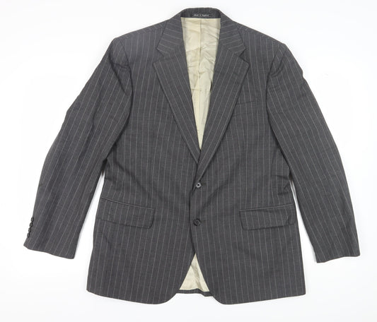 Austin Reed Men's Grey Striped Wool Blazer Size 42R