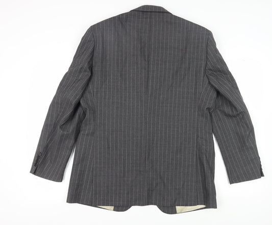 Austin Reed Men's Grey Striped Wool Blazer Size 42R