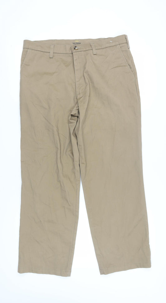 Lee Men's Beige Chino Trousers, Straight Fit, Size L