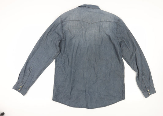 The 1964 Denim Company Men's Grey Denim Shirt L