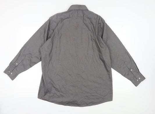 Arrow Men's Grey Classic Fit Long Sleeve Shirt