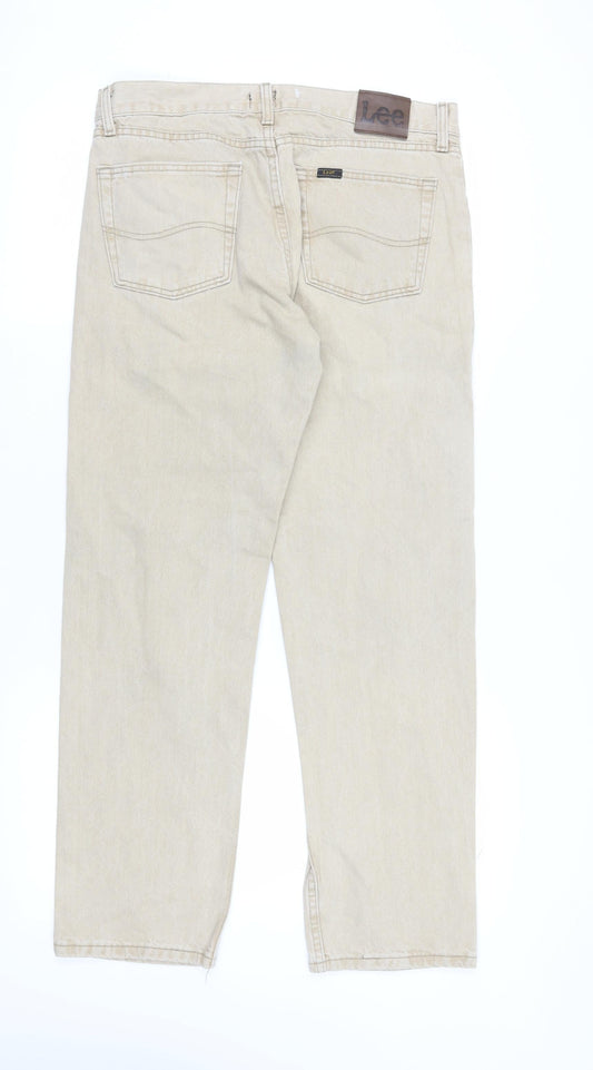 Lee Men's Beige Straight Jeans Size 33