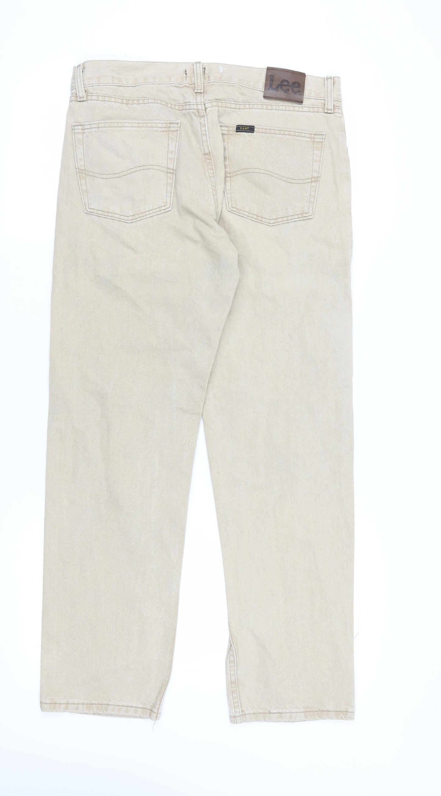 Lee Men's Beige Straight Jeans Size 33