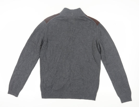 RW&CO Men's Grey Henley Jumper Large - Casual Comfort