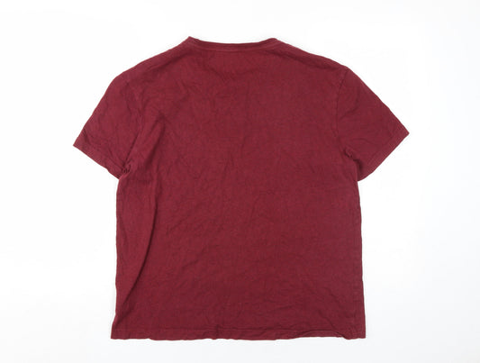 H&M Men's Red Graphic Print T-Shirt, M, Regular Fit