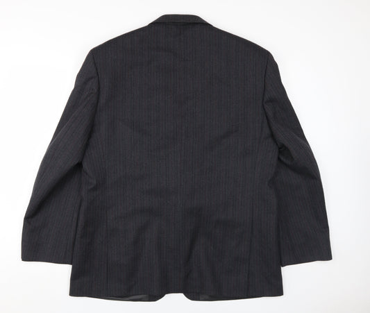 Label Men's Black Striped Blazer, Size 44S, Regular Fit