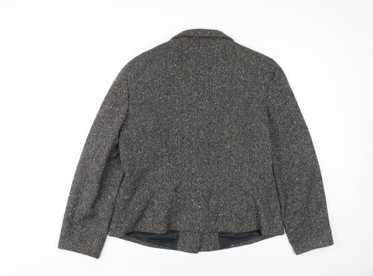 Episode Women's Grey Blazer, Size 16, Classic Herringbone