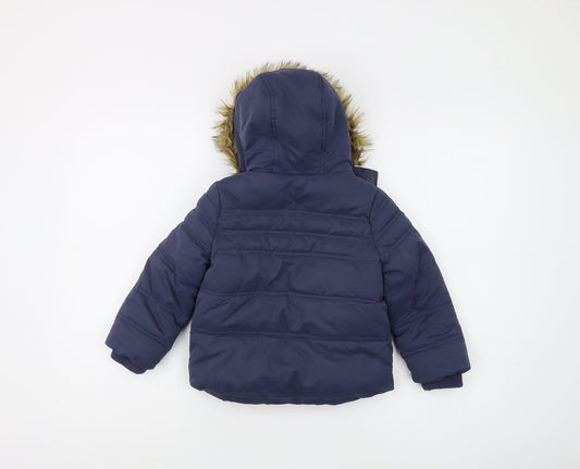 FatFace Boys Blue Puffer Jacket - 2-3 Years, Winter Ready