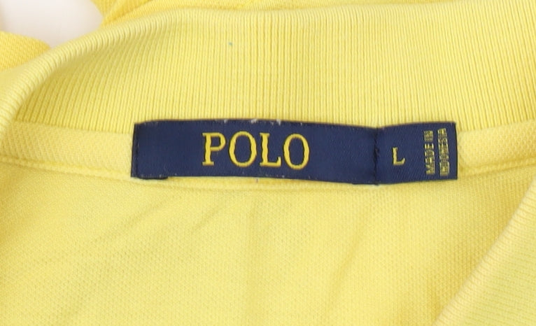 Polo Women's Yellow Cotton Polo Shirt - Size L