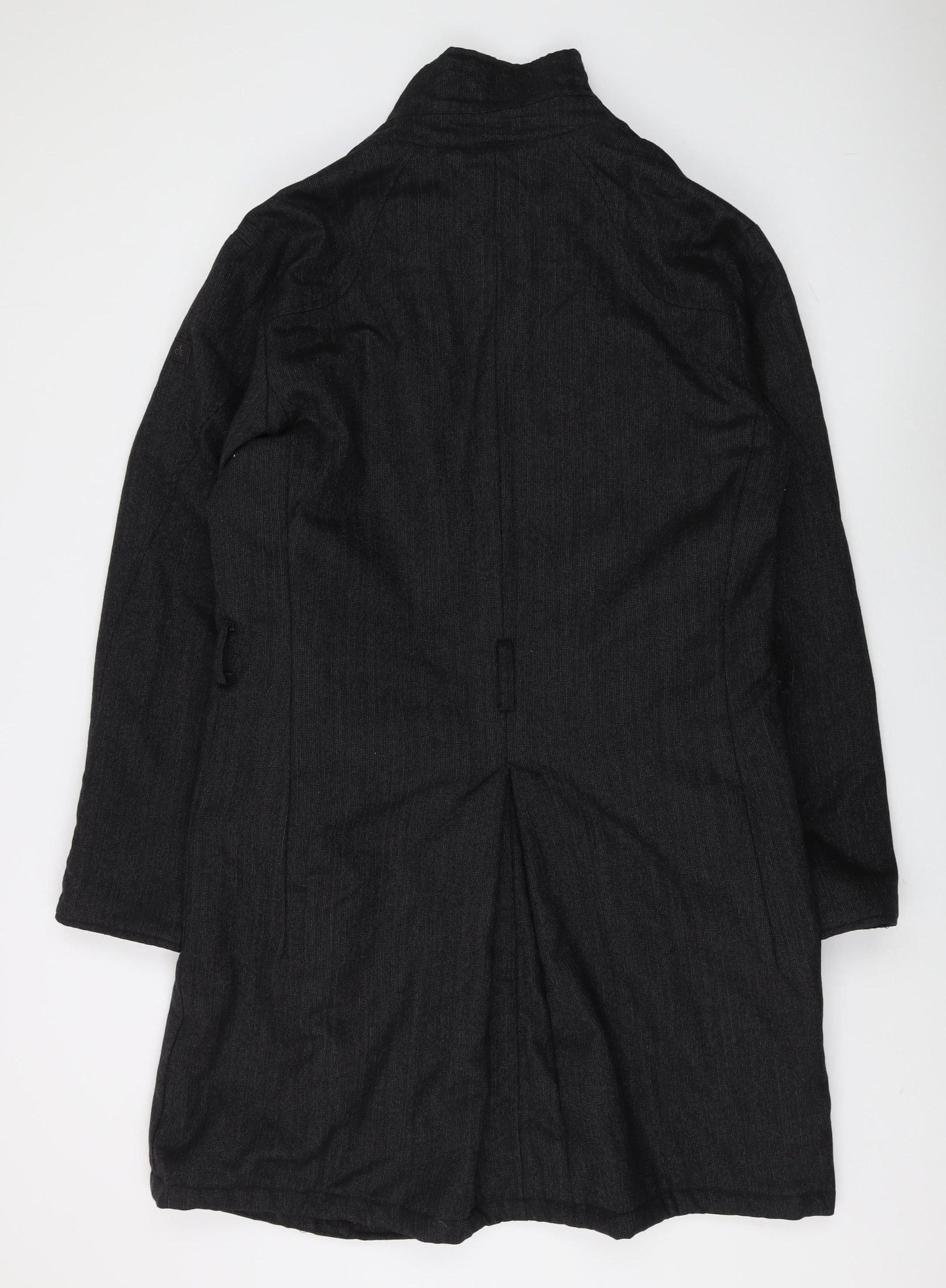 Calvin Klein Men's Black Wool Overcoat L