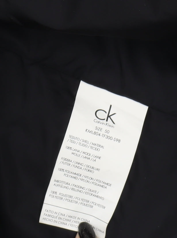 Calvin Klein Men's Black Wool Overcoat L