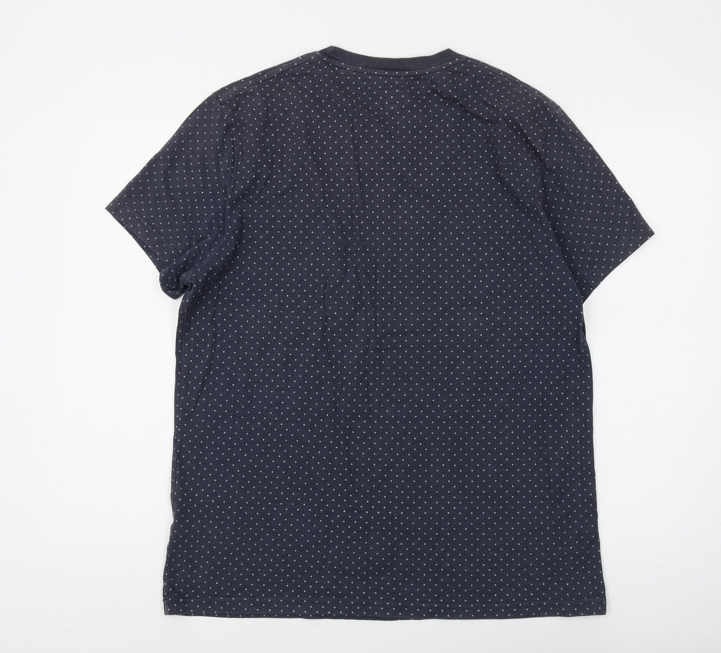 Jack Wills Men's Blue Polka Dot Crew Neck Tee L