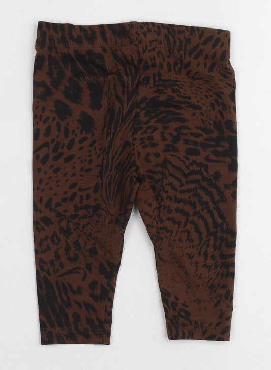 Nike Unisex Baby Brown Animal Print Leggings 6-9 Months