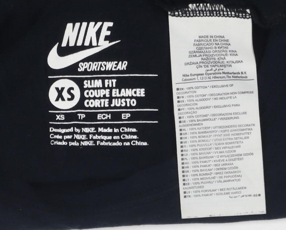 Nike Unisex Black XS Slim Fit T-Shirt