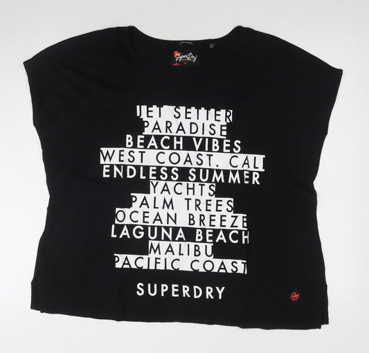 Superdry Women's Black XL T-Shirt, Graphic, Casual