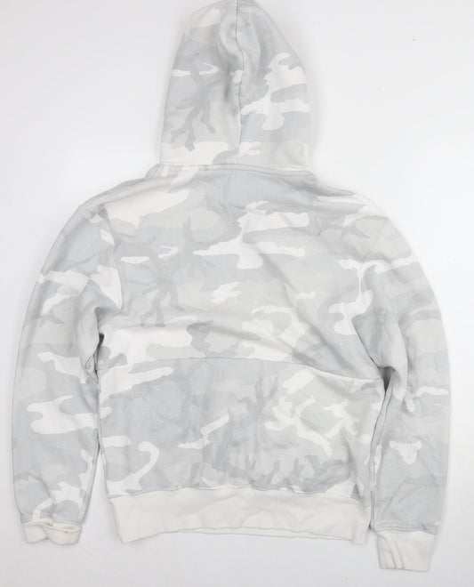 Jordan Men's Grey Camouflage Hoodie, Size S, Standard Fit