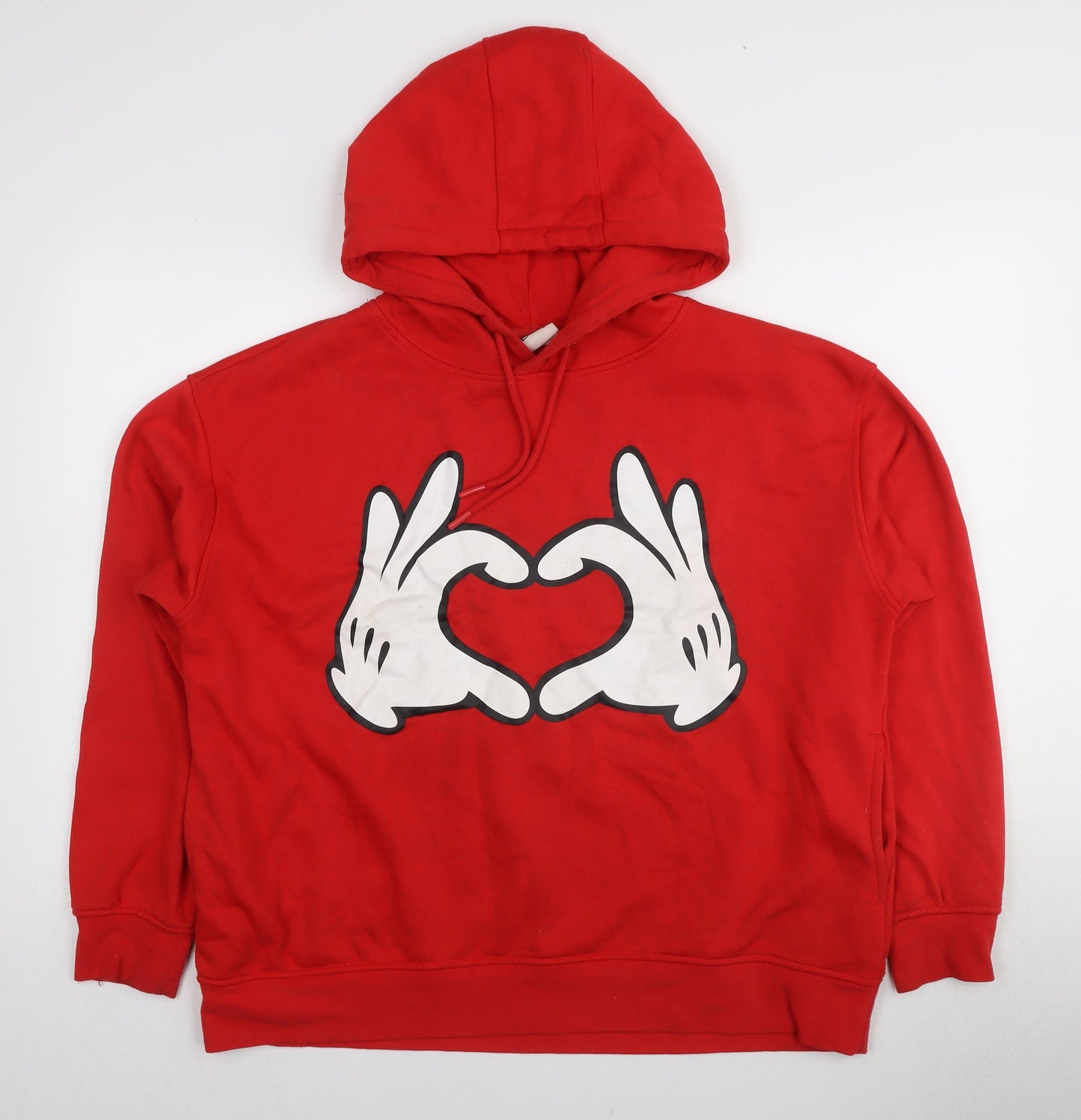 Disney Red Unisex Hoodie L - Graphic Print Pullover
