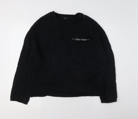 Diesel Unisex Black Cotton Pullover Sweatshirt - Small