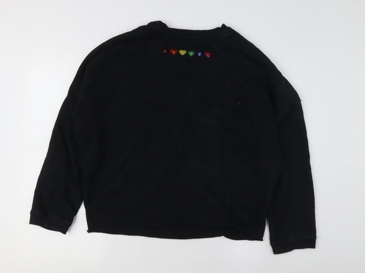 Diesel Unisex Black Cotton Pullover Sweatshirt - Small