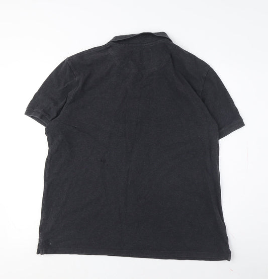 Lyle & Scott Men's Black Collared Polo Shirt M Solid Casual